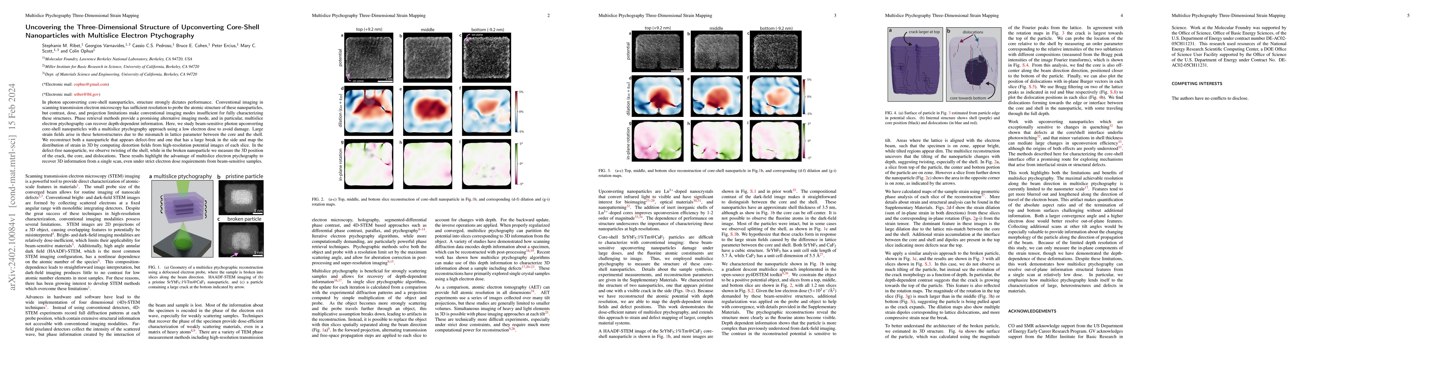 Thumbnail for Uncovering the Three-Dimensional Structure of Upconverting Core-Shell
  Nanoparticles with Multislice Electron Ptychography