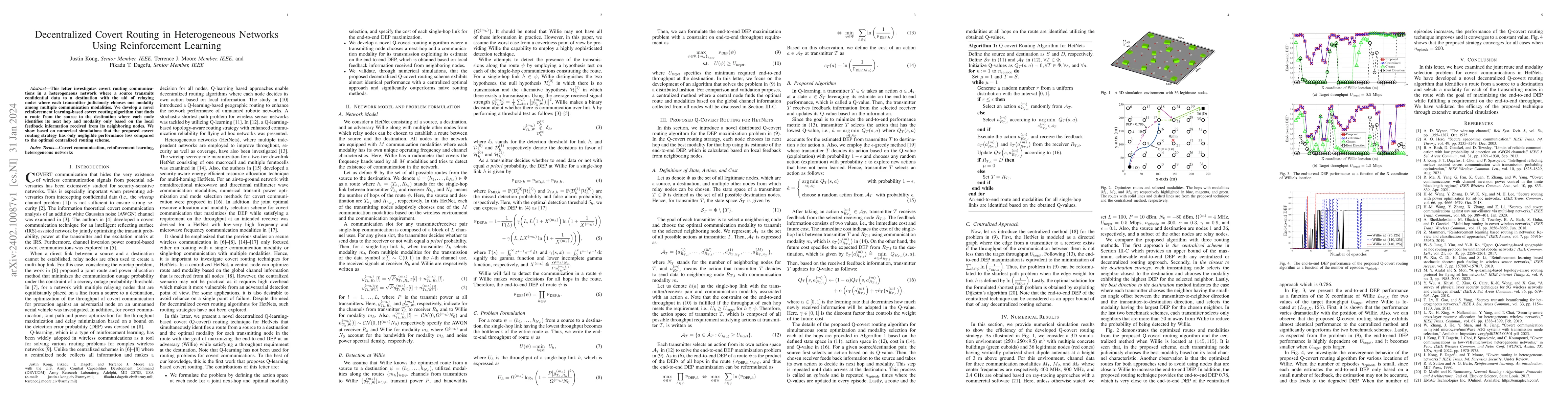 Thumbnail for Decentralized Covert Routing in Heterogeneous Networks Using
  Reinforcement Learning