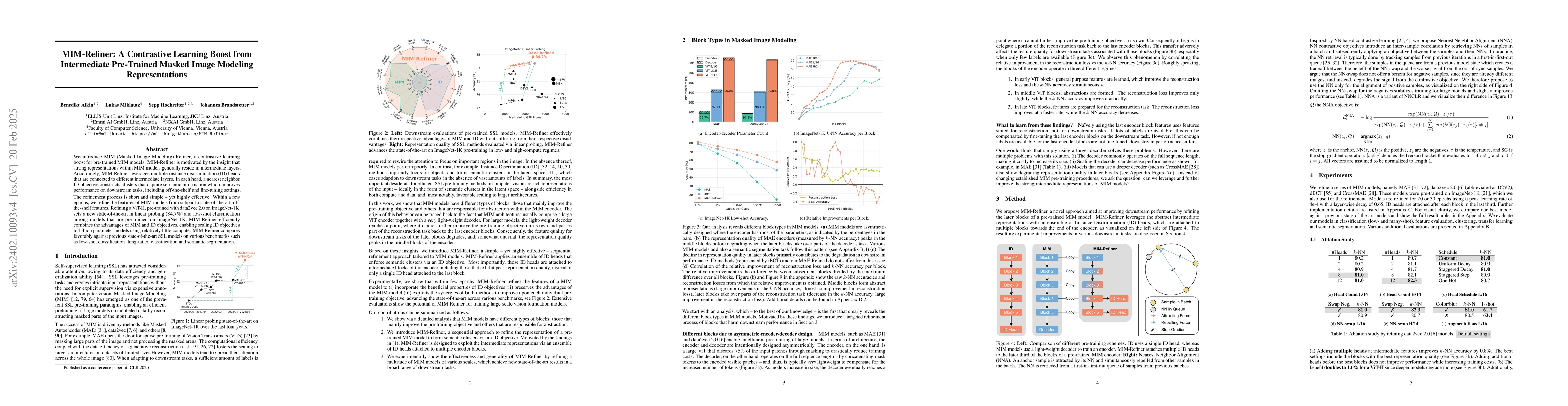 Thumbnail for MIM-Refiner: A Contrastive Learning Boost from Intermediate Pre-Trained
  Representations