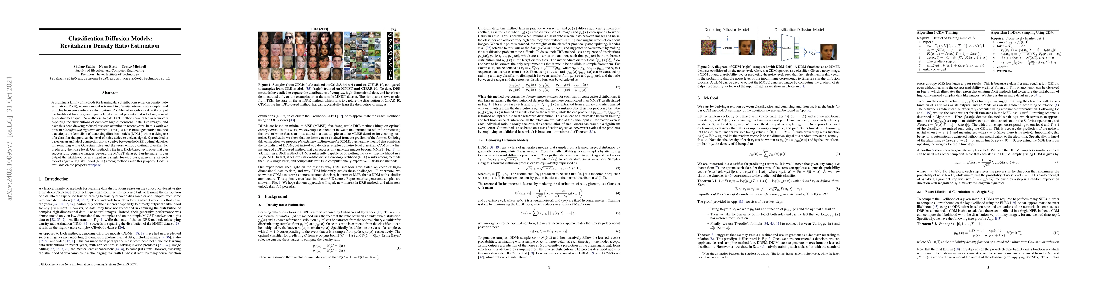 Thumbnail for Classification Diffusion Models: Revitalizing Density Ratio Estimation