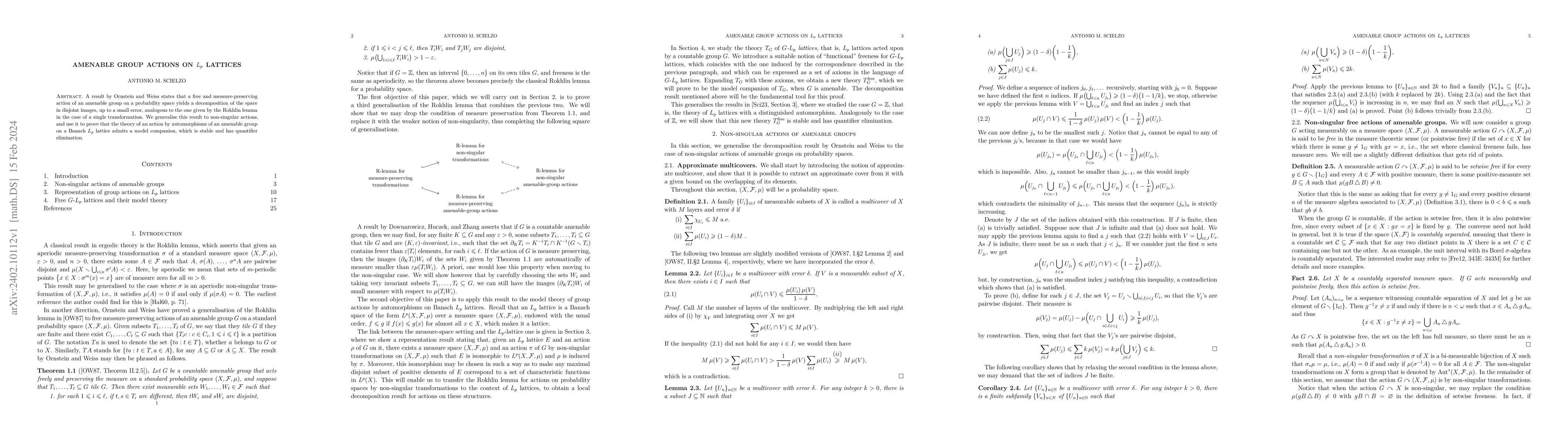 Thumbnail for Amenable group actions on $L_p$ lattices
