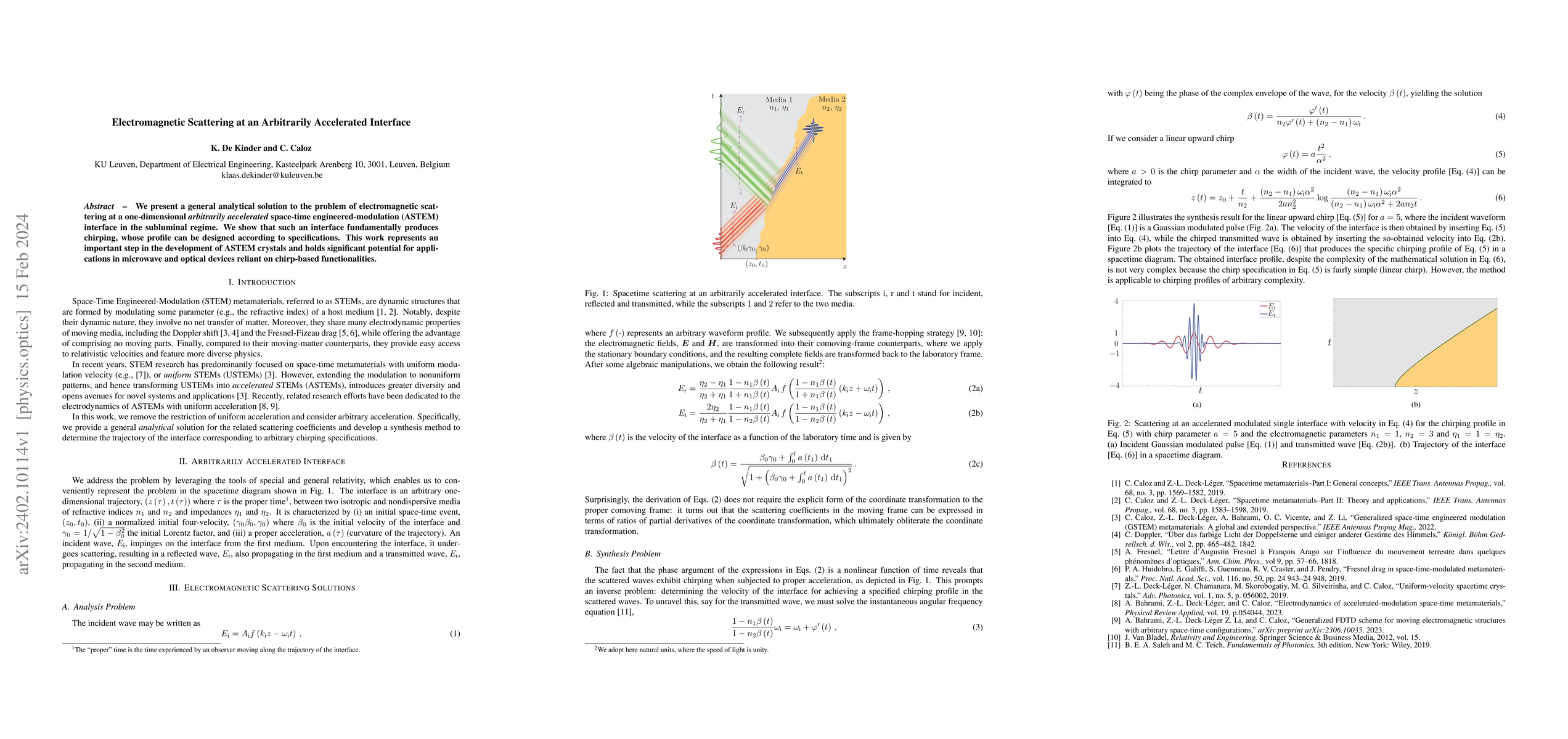 Thumbnail for Electromagnetic Scattering at an Arbitrarily Accelerated Interface