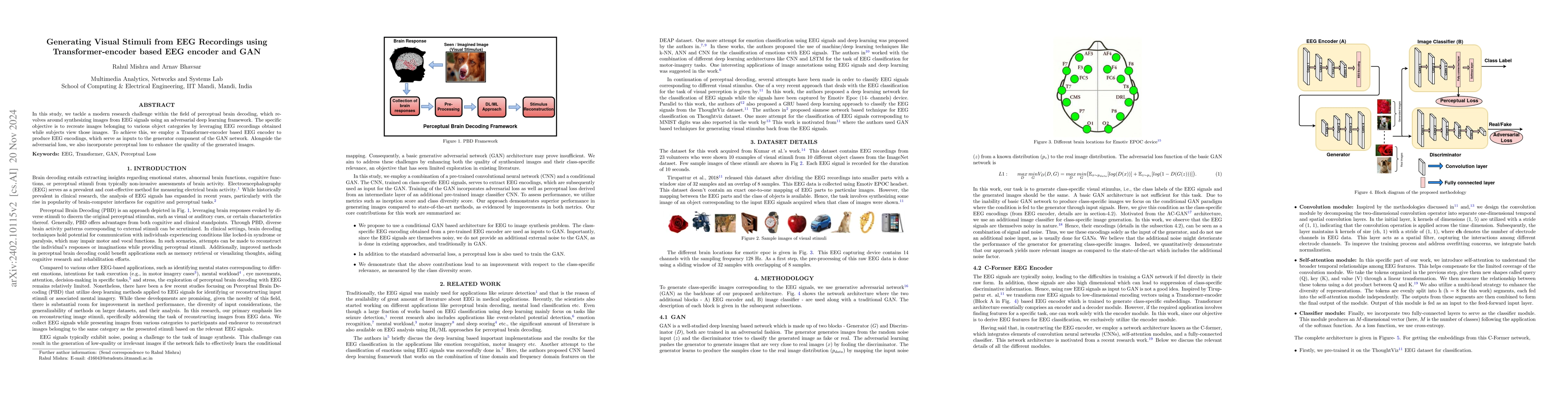 Thumbnail for Generating Visual Stimuli from EEG Recordings using Transformer-encoder
  based EEG encoder and GAN
