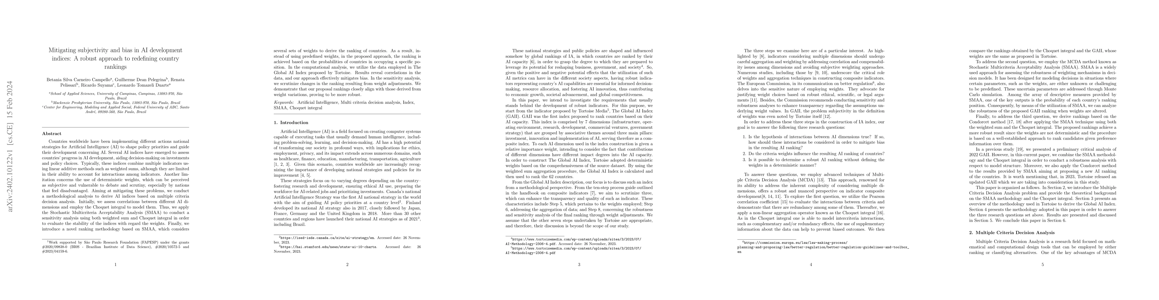 Thumbnail for Mitigating subjectivity and bias in AI development indices: A robust
  approach to redefining country rankings
