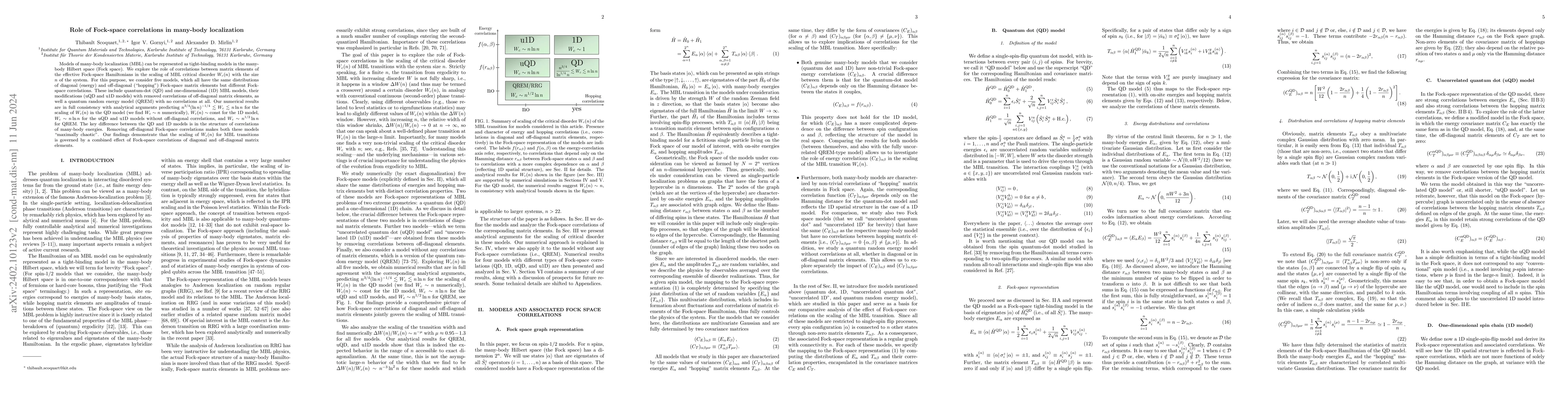 Thumbnail for Role of Fock-space correlations in many-body localization
