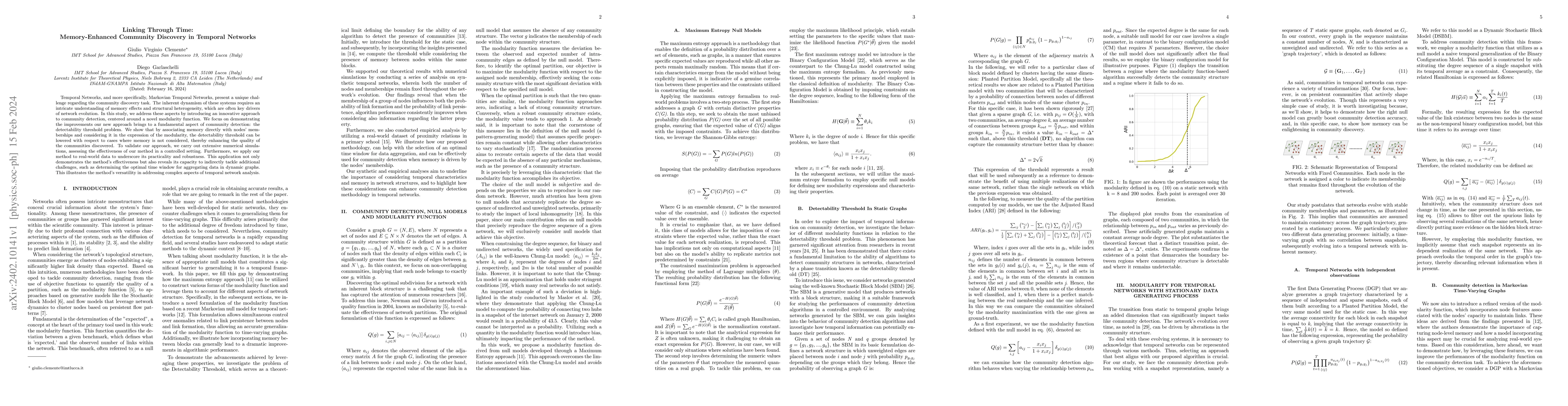 Thumbnail for Linking Through Time: Memory-Enhanced Community Discovery in Temporal
  Networks