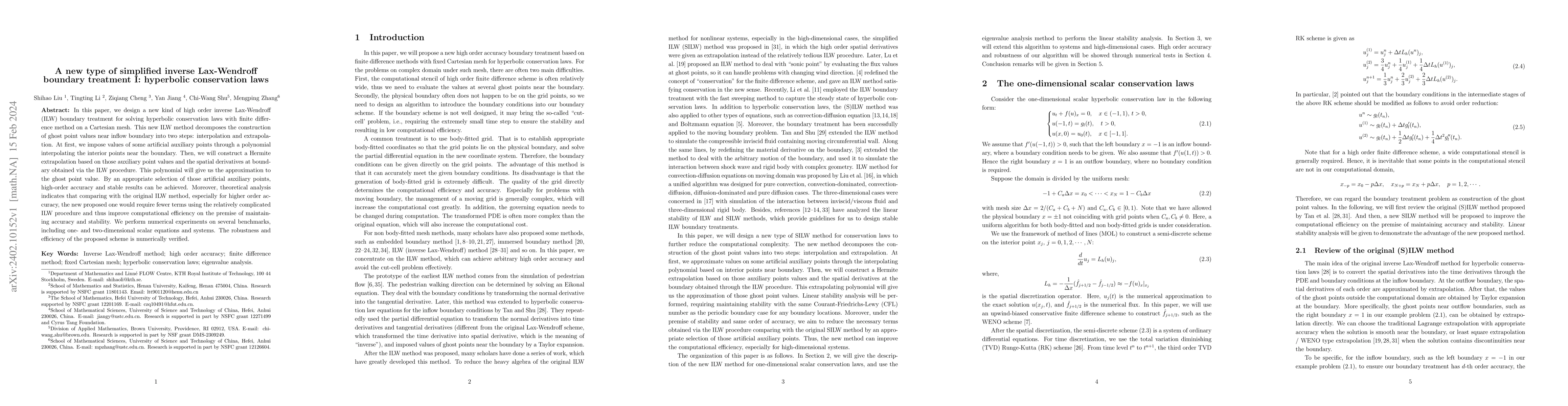 Thumbnail for A new type of simplified inverse Lax-Wendroff boundary treatment I:
  hyperbolic conservation laws