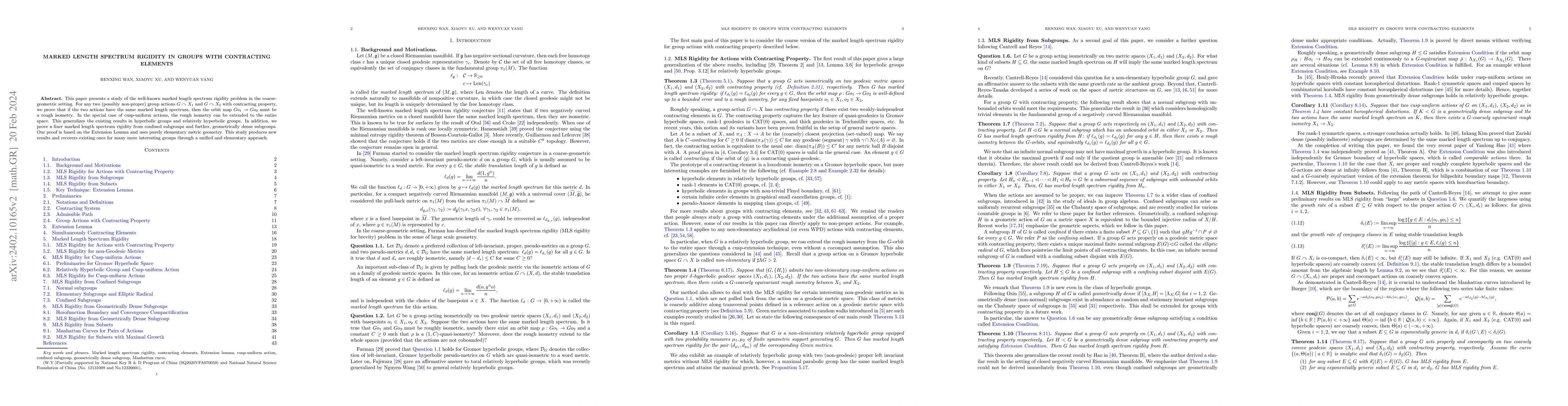 Thumbnail for Marked length spectrum rigidity in groups with contracting elements