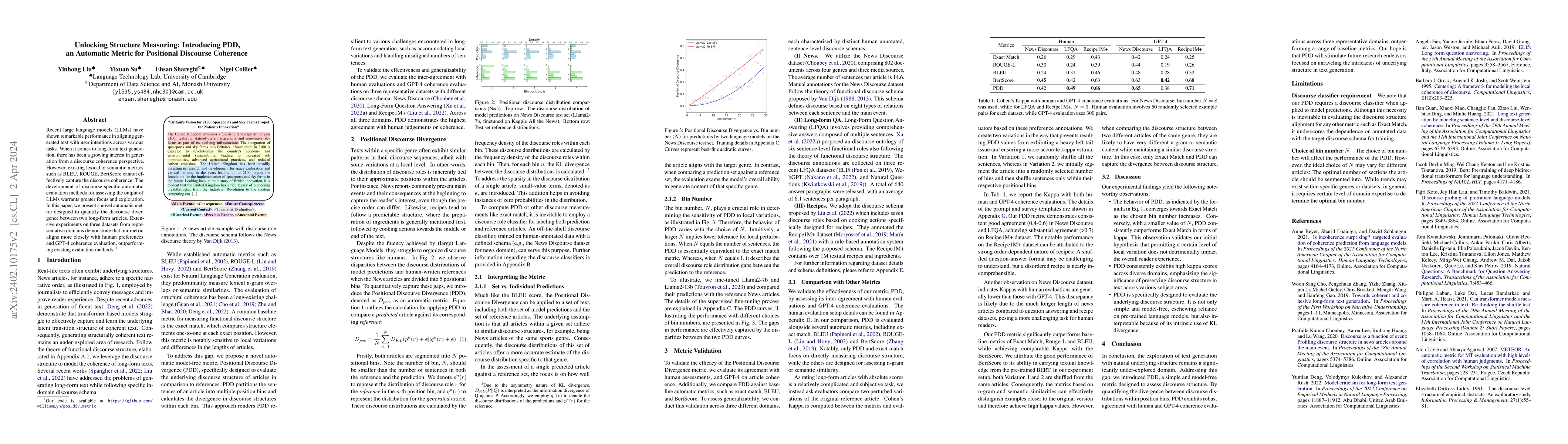 Thumbnail for Unlocking Structure Measuring: Introducing PDD, an Automatic Metric for
  Positional Discourse Coherence
