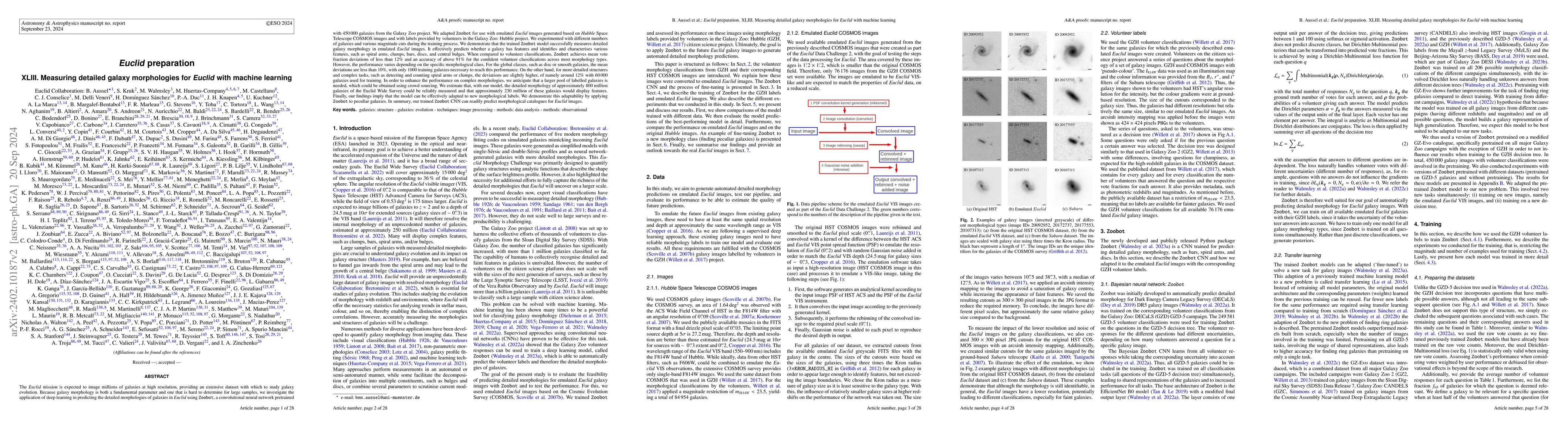 Thumbnail for Euclid preparation. Measuring detailed galaxy morphologies for Euclid
  with Machine Learning