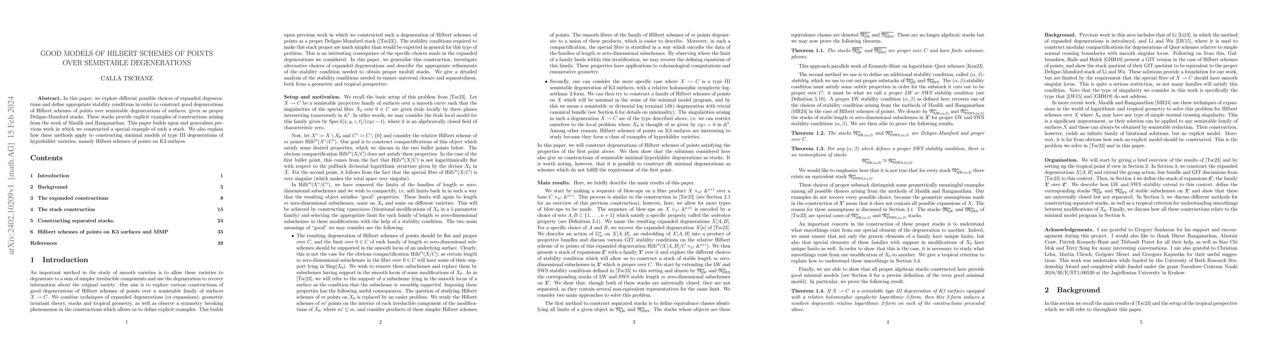 Thumbnail for Good models of Hilbert schemes of points over semistable degenerations
