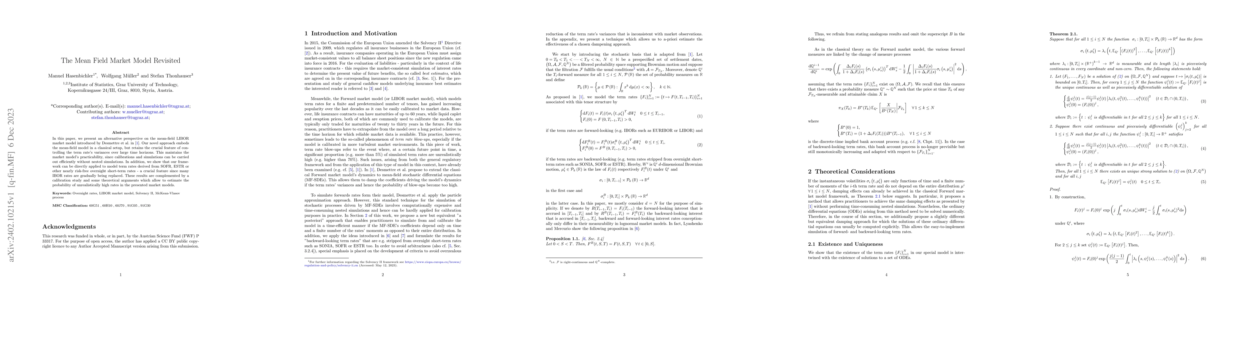 Thumbnail for The Mean Field Market Model Revisited