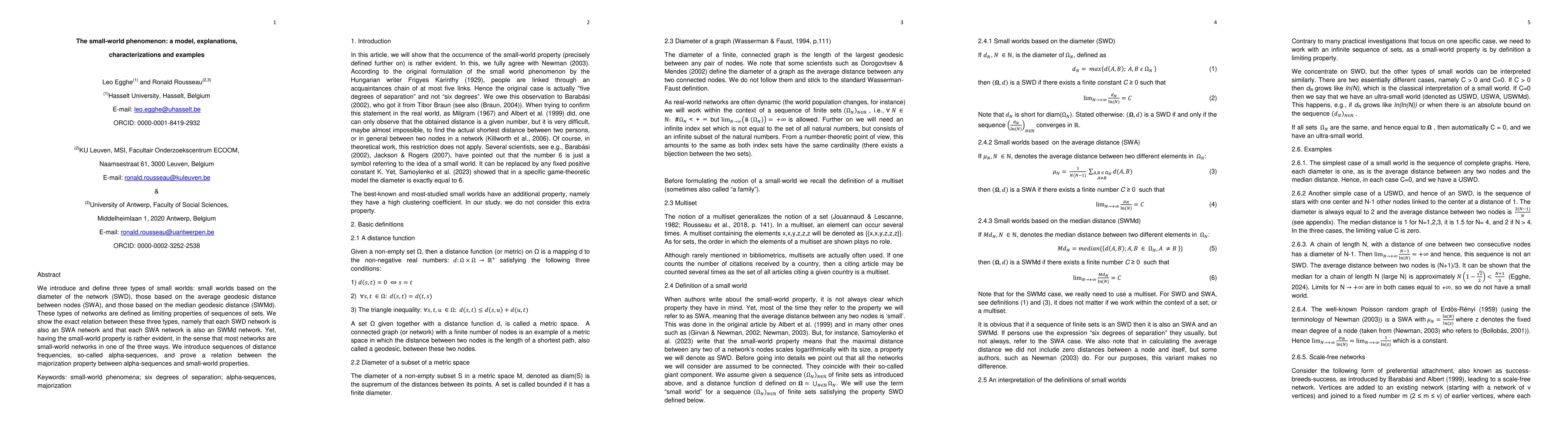 Thumbnail for The small-world phenomenon: a model, explanations, characterizations and
  examples