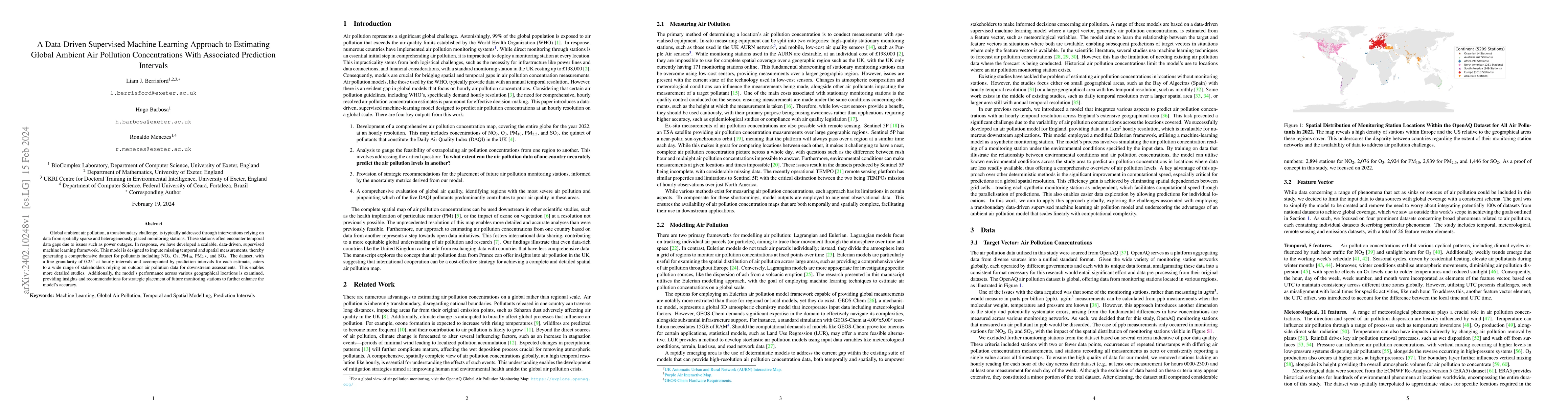 Thumbnail for A Data-Driven Supervised Machine Learning Approach to Estimating Global
  Ambient Air Pollution Concentrations With Associated Prediction Intervals