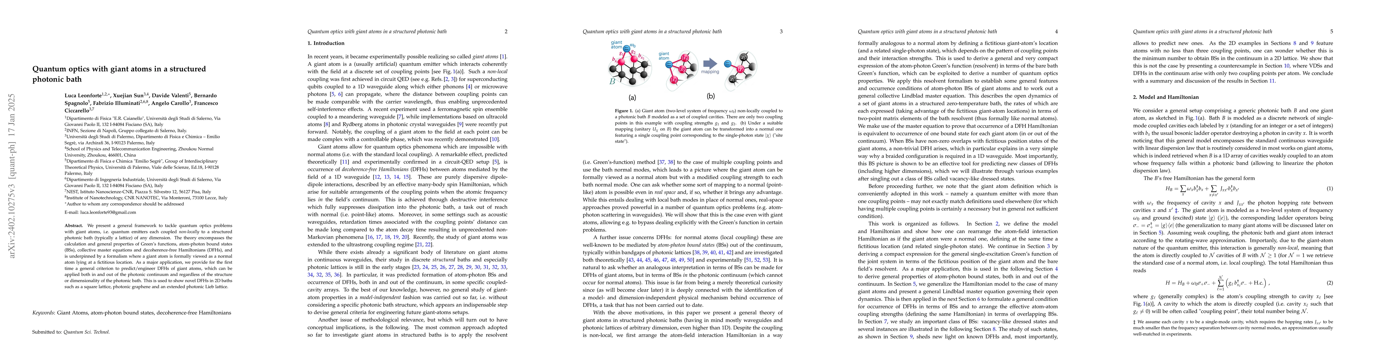 Thumbnail for Quantum optics with giant atoms in a structured photonic bath