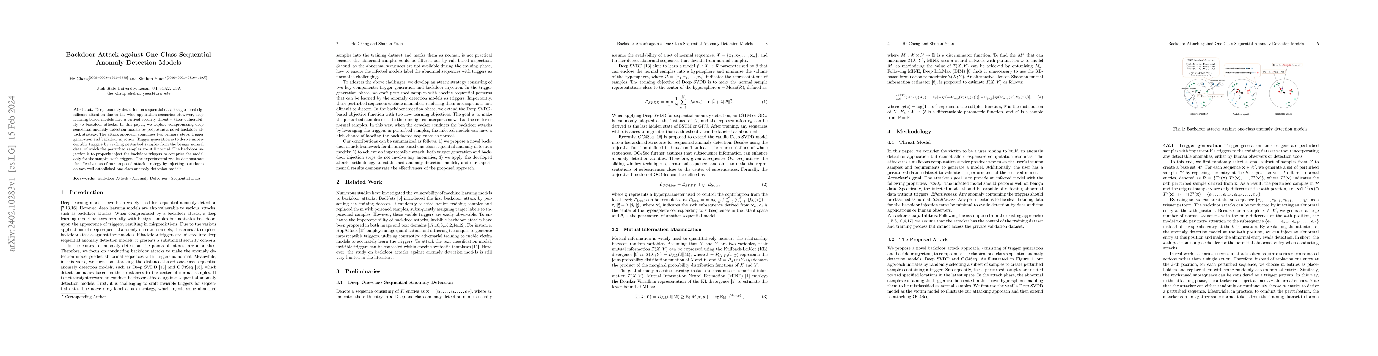 Thumbnail for Backdoor Attack against One-Class Sequential Anomaly Detection Models