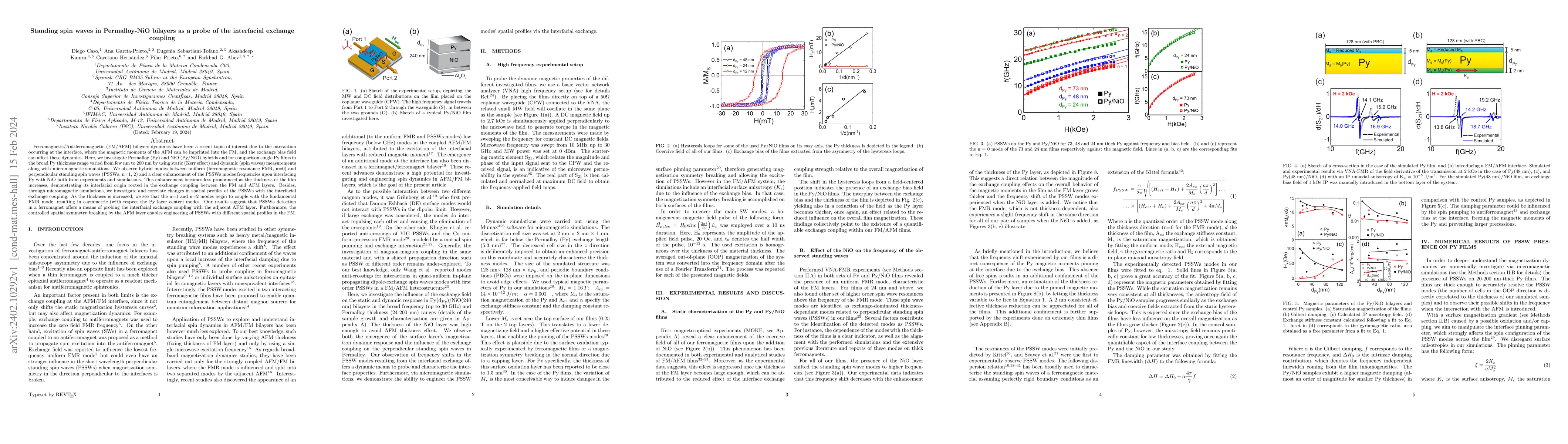Thumbnail for Standing spin waves in Permalloy-NiO bilayers as a probe of the
  interfacial exchange coupling