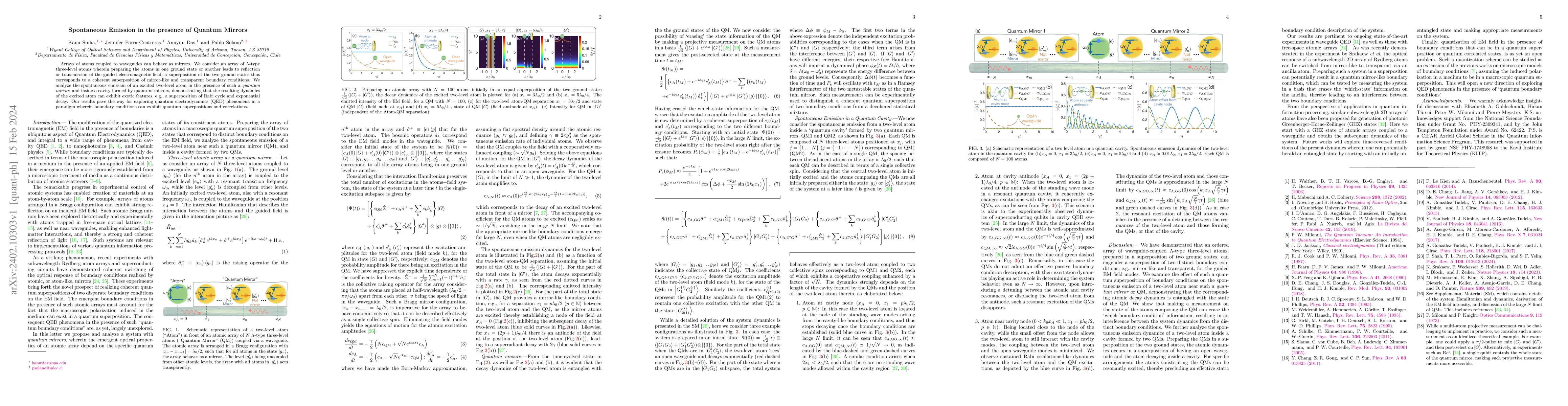Thumbnail for Spontaneous Emission in the presence of Quantum Mirrors
