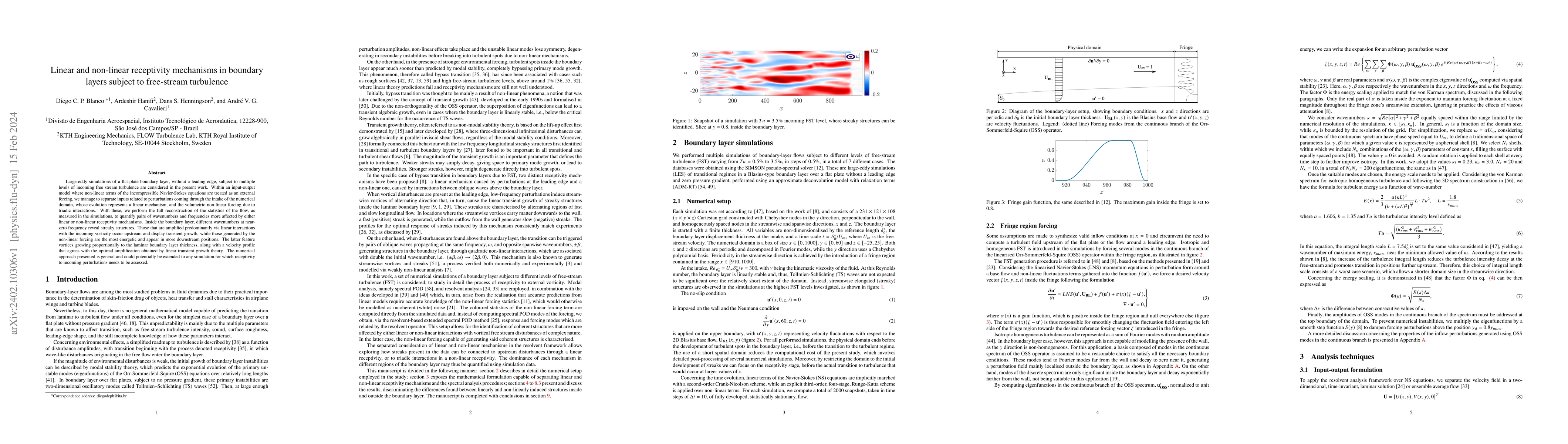 Thumbnail for Linear and nonlinear receptivity mechanisms in boundary layers subject
  to free-stream turbulence