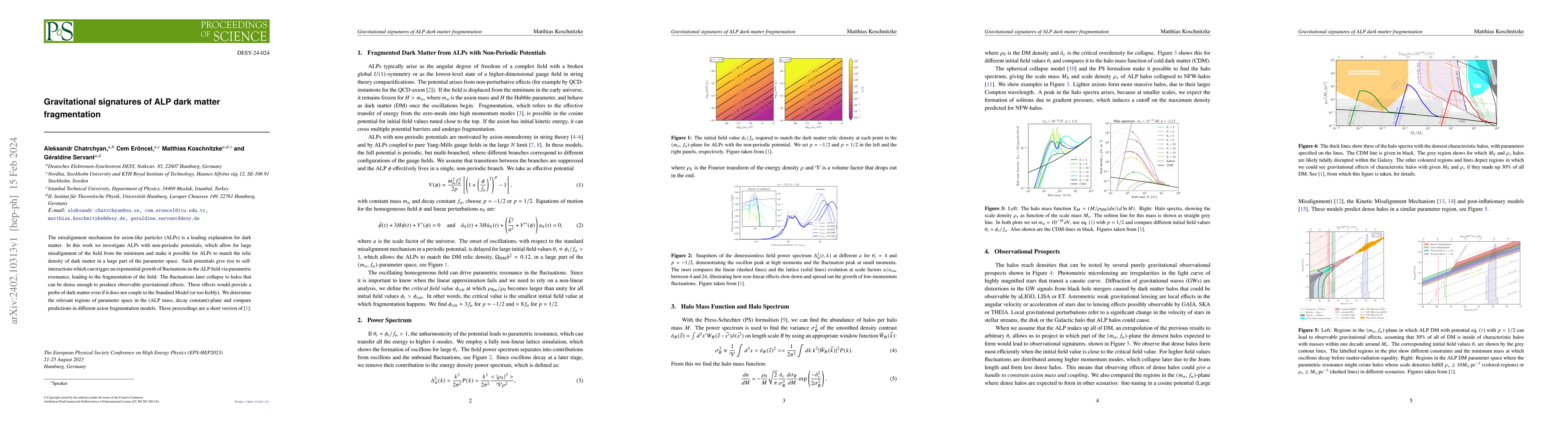 Thumbnail for Gravitational signatures of ALP dark matter fragmentation