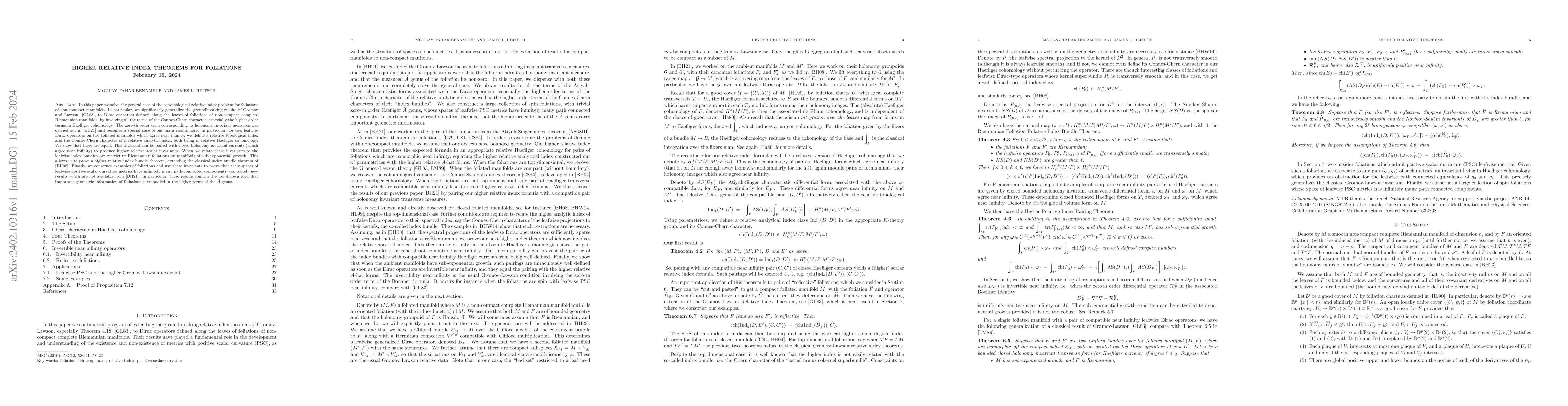 Thumbnail for Higher relative index theorems for foliations