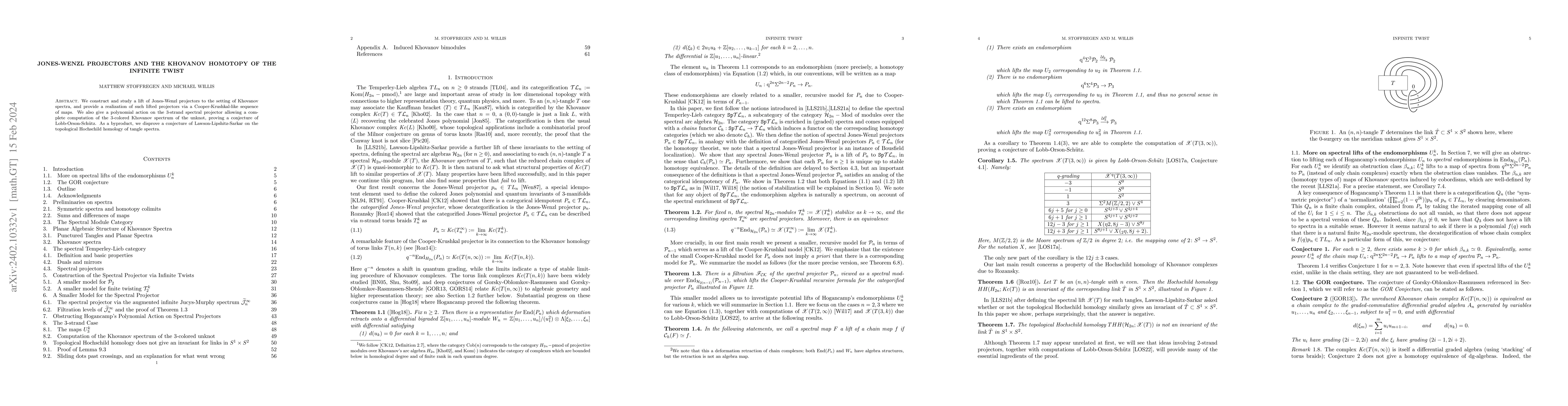 Thumbnail for Jones-Wenzl projectors and the Khovanov homotopy of the infinite twist