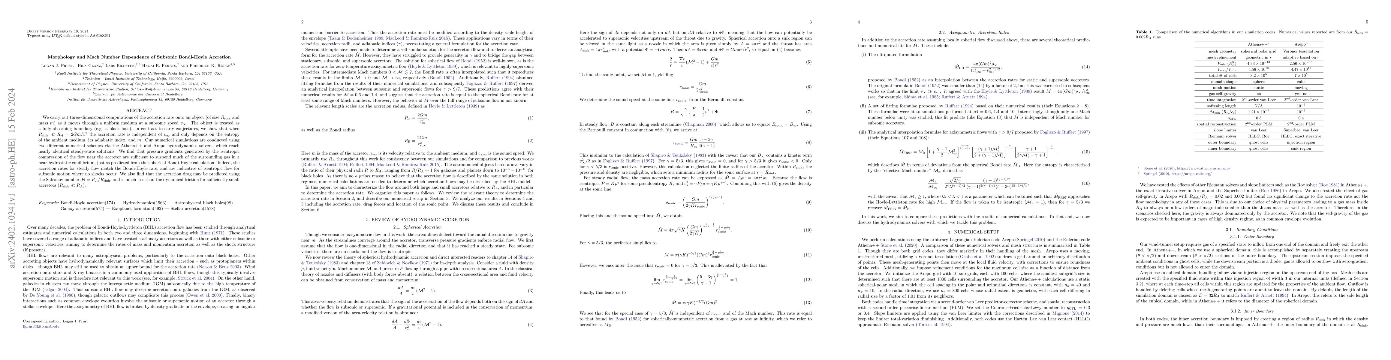 Thumbnail for Morphology and Mach Number Dependence of Subsonic Bondi-Hoyle Accretion