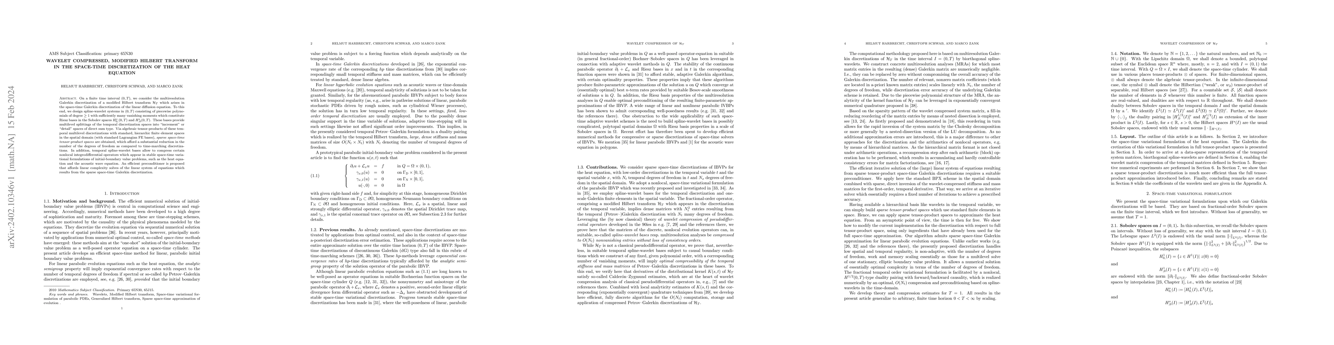 Thumbnail for Wavelet compressed, modified Hilbert transform in the space-time
  discretization of the heat equation