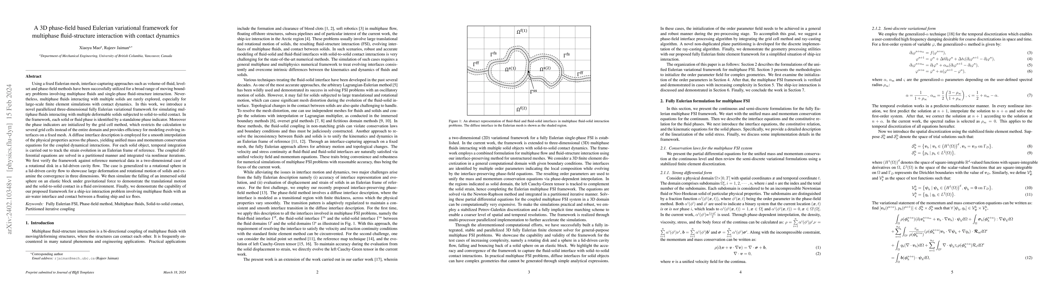 Thumbnail for A 3D phase-field based Eulerian variational framework for multiphase
  fluid-structure interaction with contact dynamics
