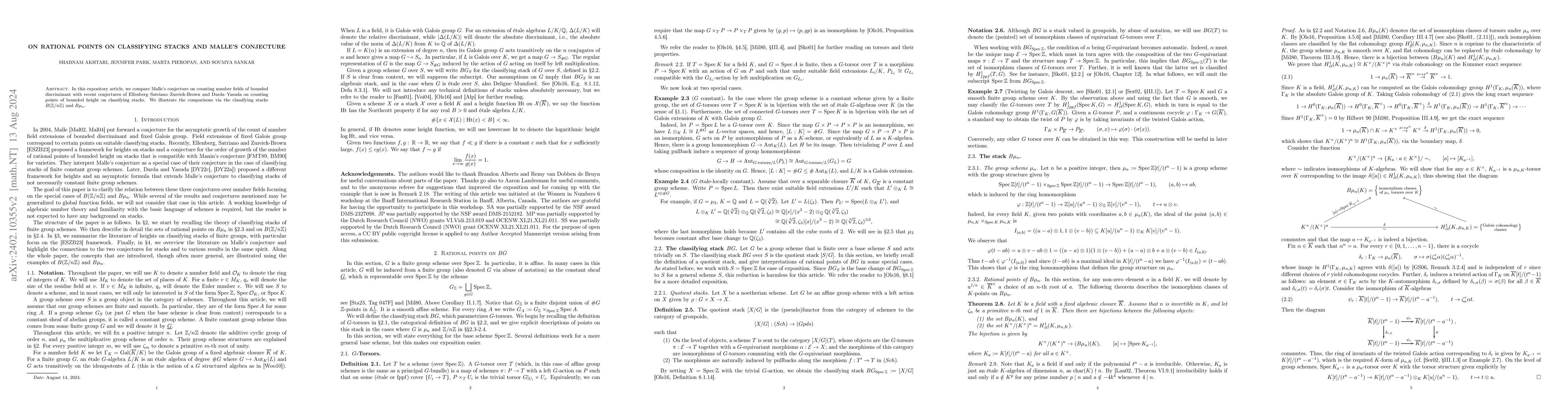 Thumbnail for On rational points on classifying stacks and Malle's conjecture
