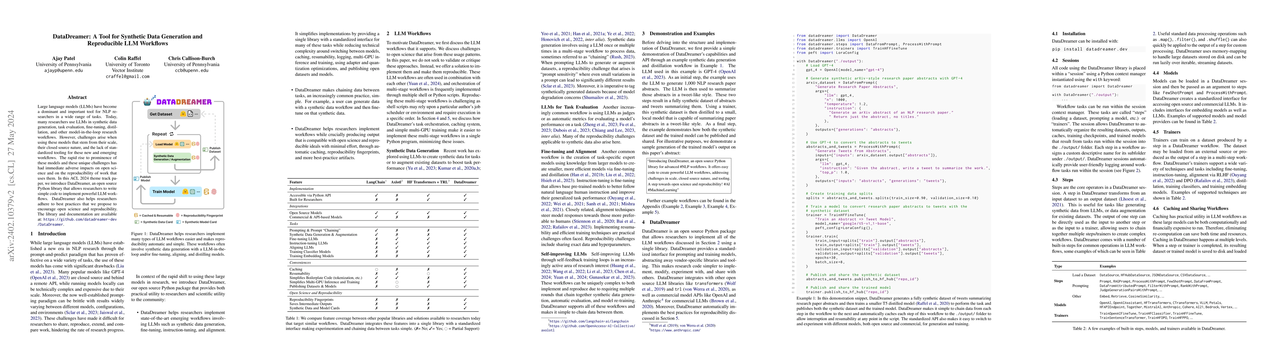 Thumbnail for DataDreamer: A Tool for Synthetic Data Generation and Reproducible LLM
  Workflows