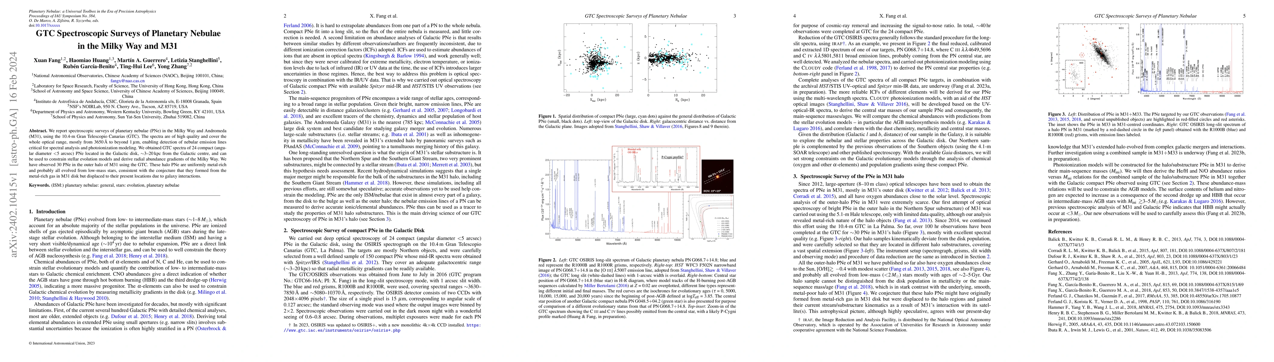 Thumbnail for GTC Spectroscopic Surveys of Planetary Nebulae in the Milky Way and M31
