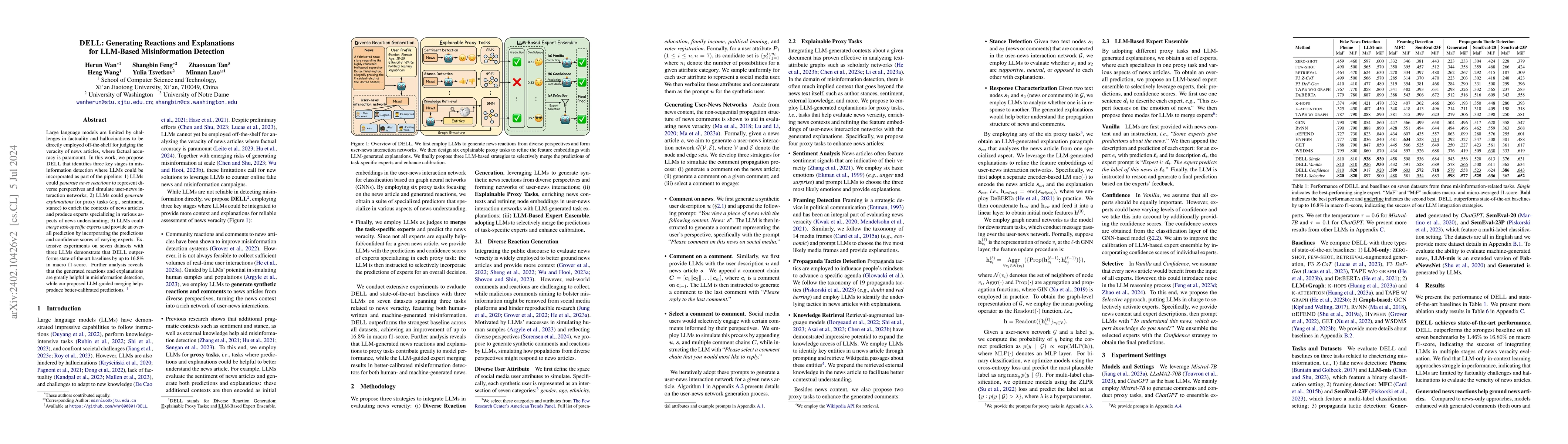Thumbnail for DELL: Generating Reactions and Explanations for LLM-Based Misinformation
  Detection