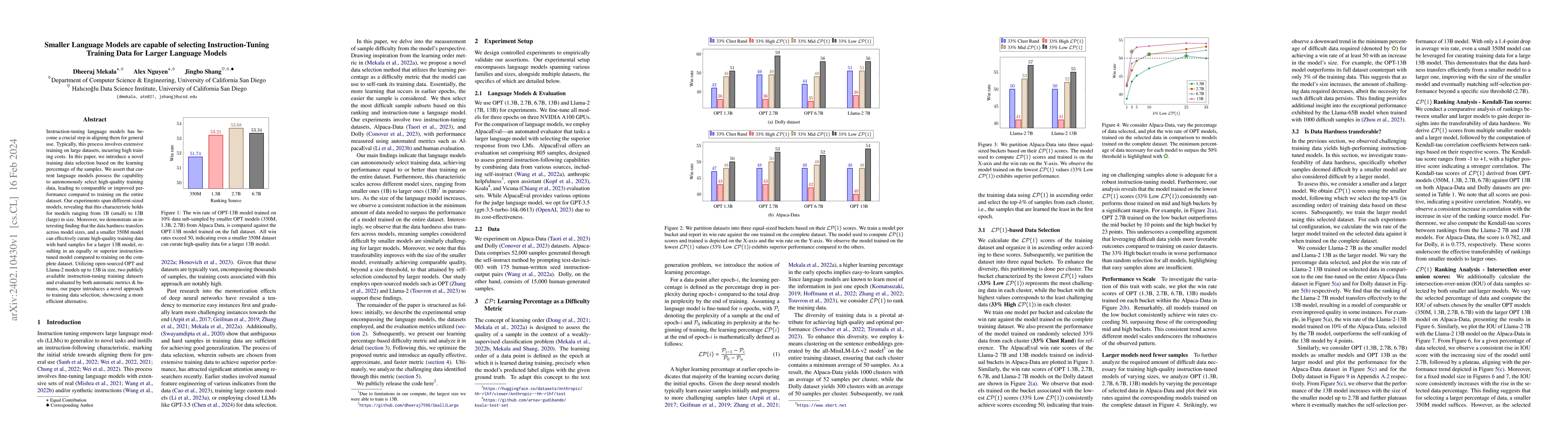 Thumbnail for Smaller Language Models are capable of selecting Instruction-Tuning
  Training Data for Larger Language Models