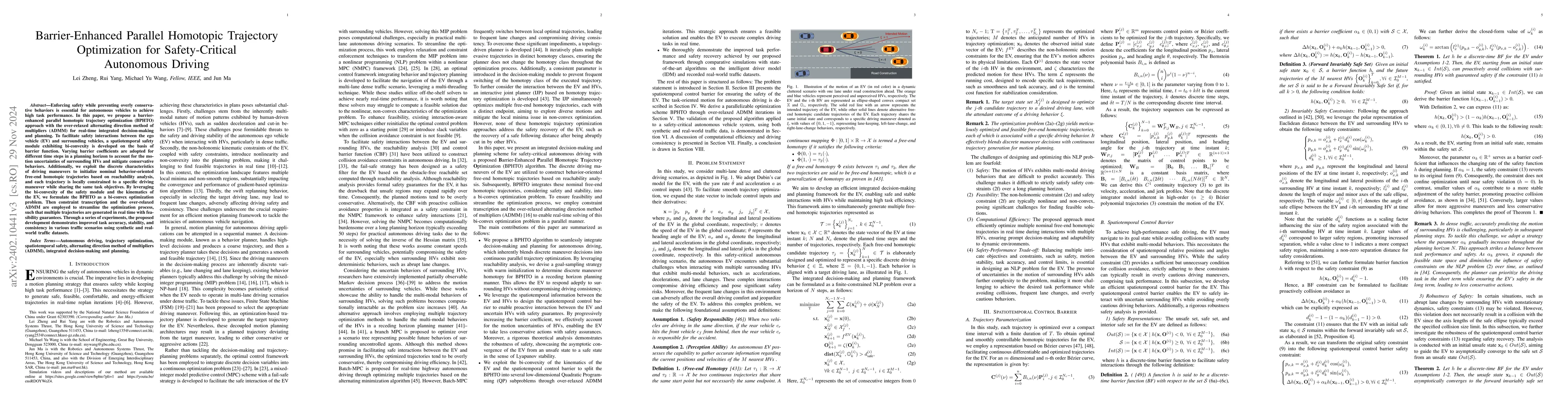 Thumbnail for Barrier-Enhanced Homotopic Parallel Trajectory Optimization for
  Safety-Critical Autonomous Driving