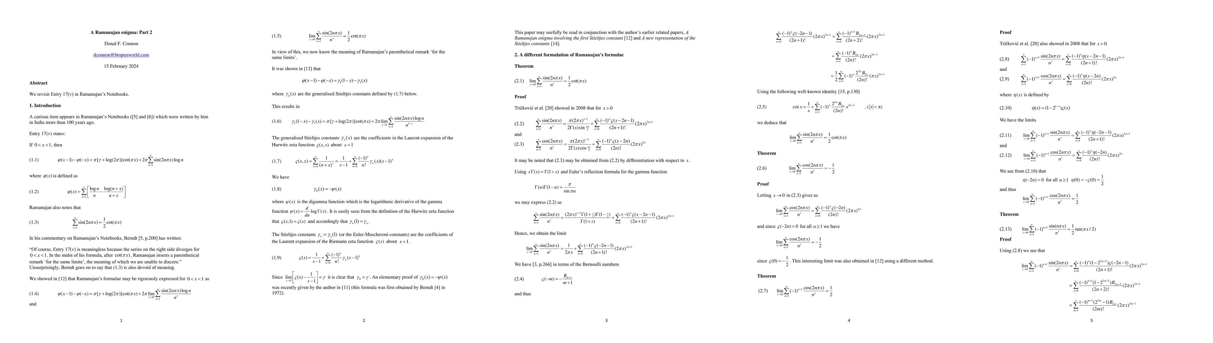 Thumbnail for A Ramanujan enigma: Part 2