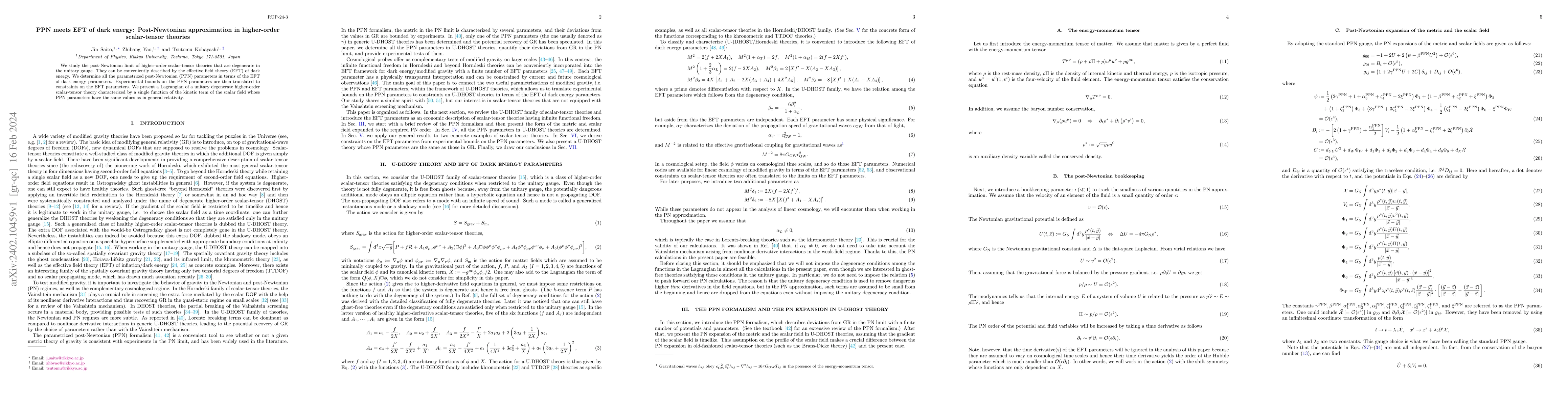 Thumbnail for PPN meets EFT of dark energy: Post-Newtonian approximation in
  higher-order scalar-tensor theories