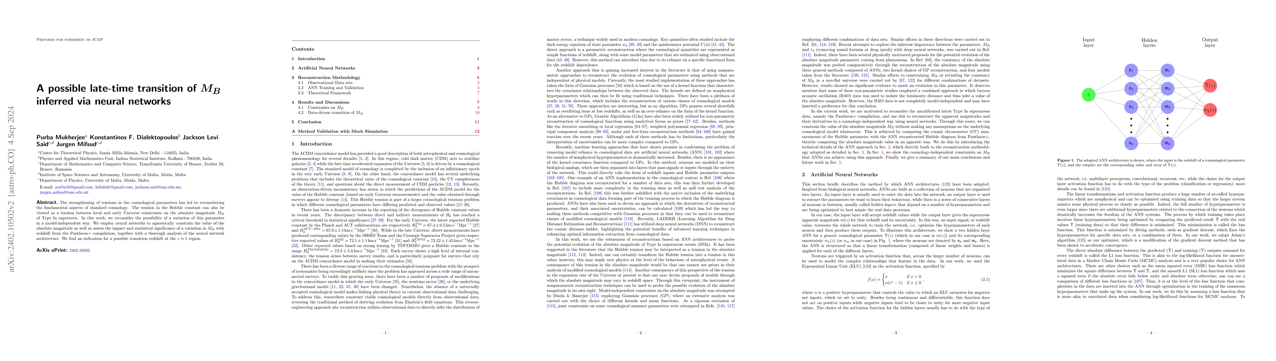 Thumbnail for Late-time transition of $M_B$ inferred via neural networks