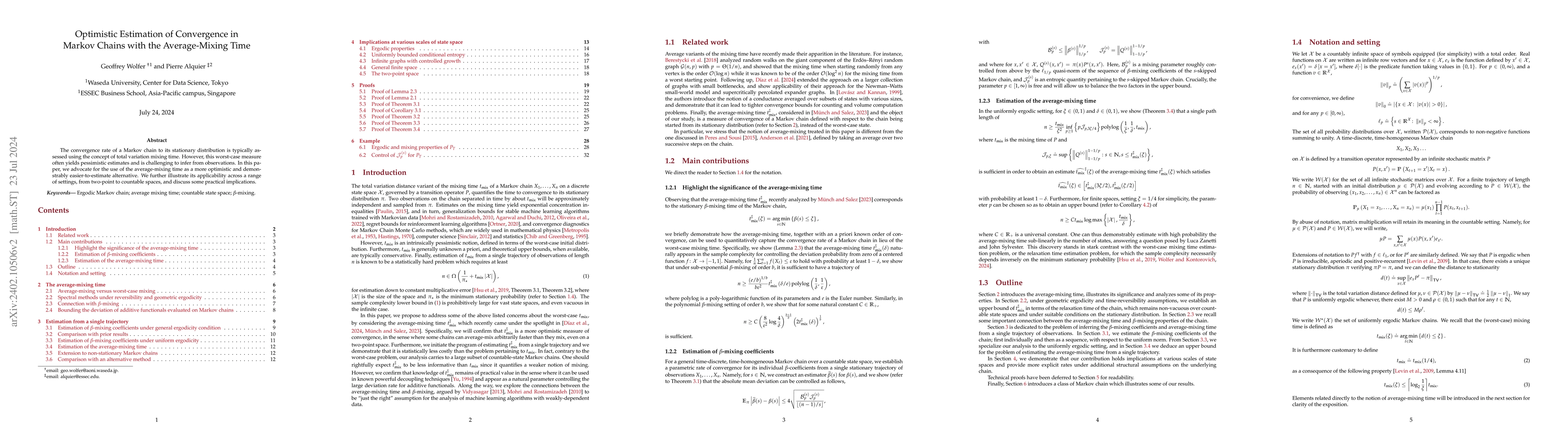 Thumbnail for Optimistic Estimation of Convergence in Markov Chains with the
  Average-Mixing Time