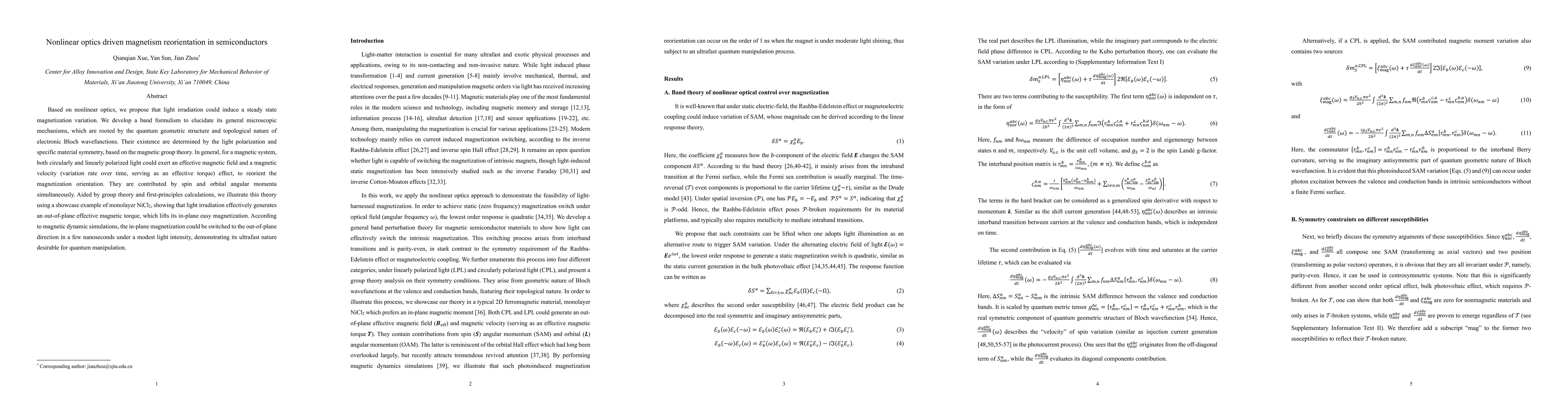 Thumbnail for Nonlinear optics driven magnetism reorientation in semiconductors