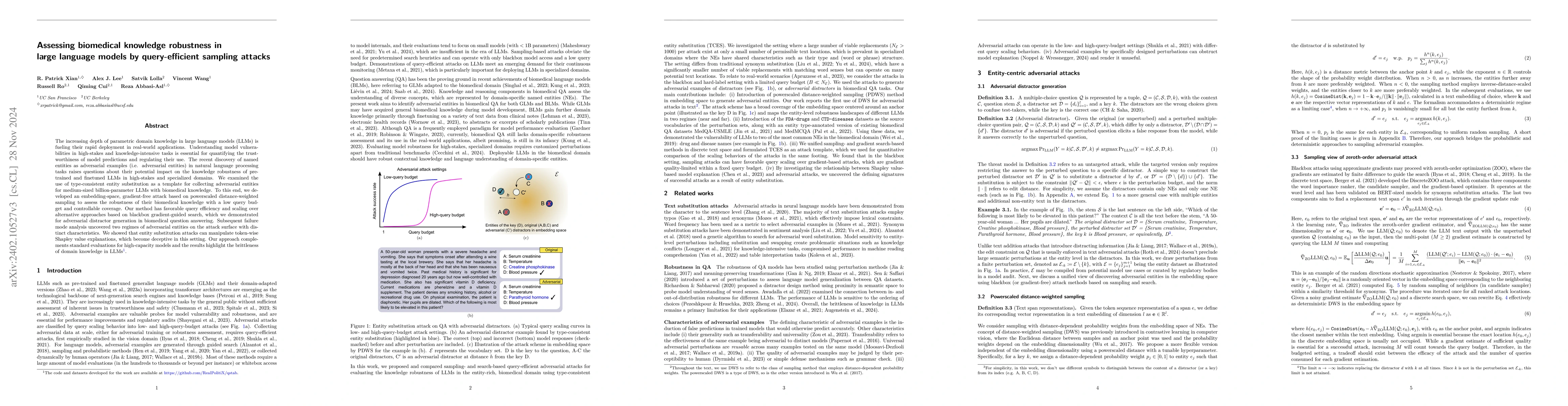 Thumbnail for Zero-shot sampling of adversarial entities in biomedical question
  answering