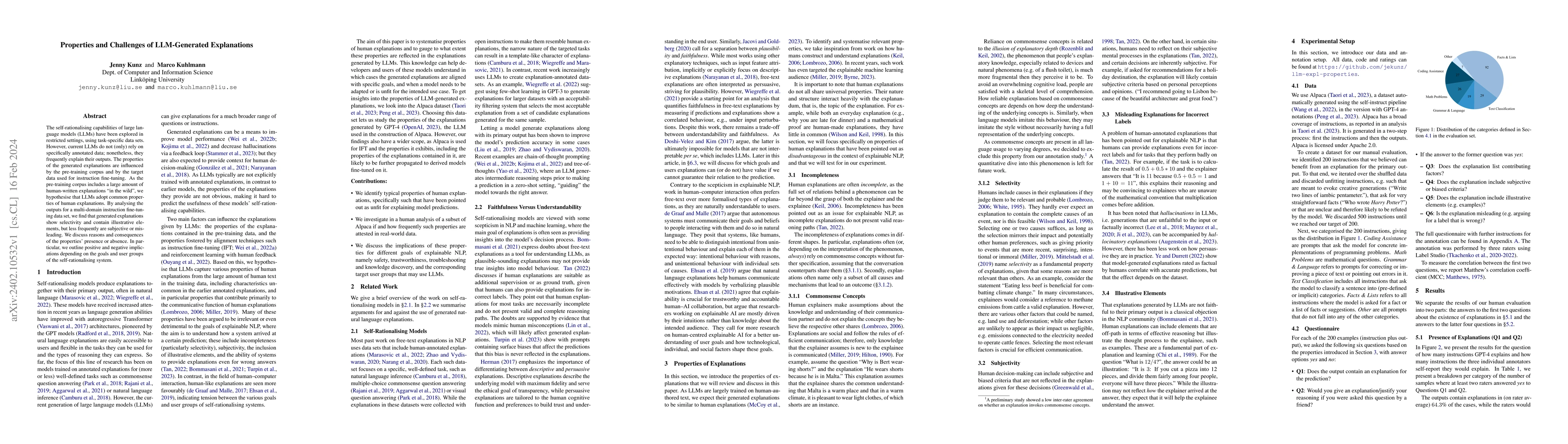 Thumbnail for Properties and Challenges of LLM-Generated Explanations