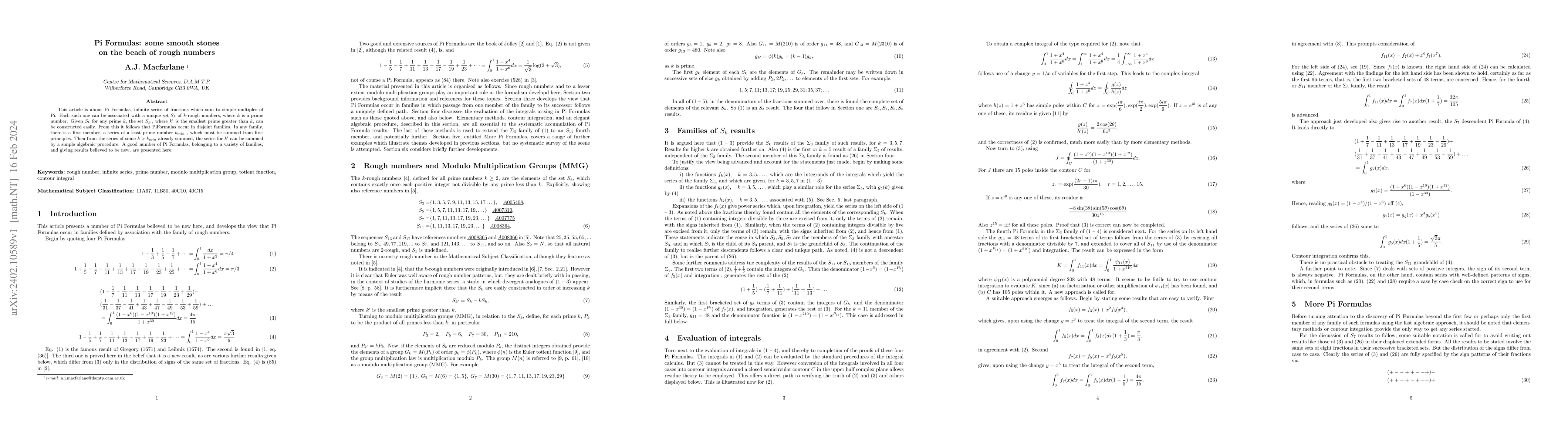 Thumbnail for Pi Formulas: some smooth stones on the beach of rough numbers