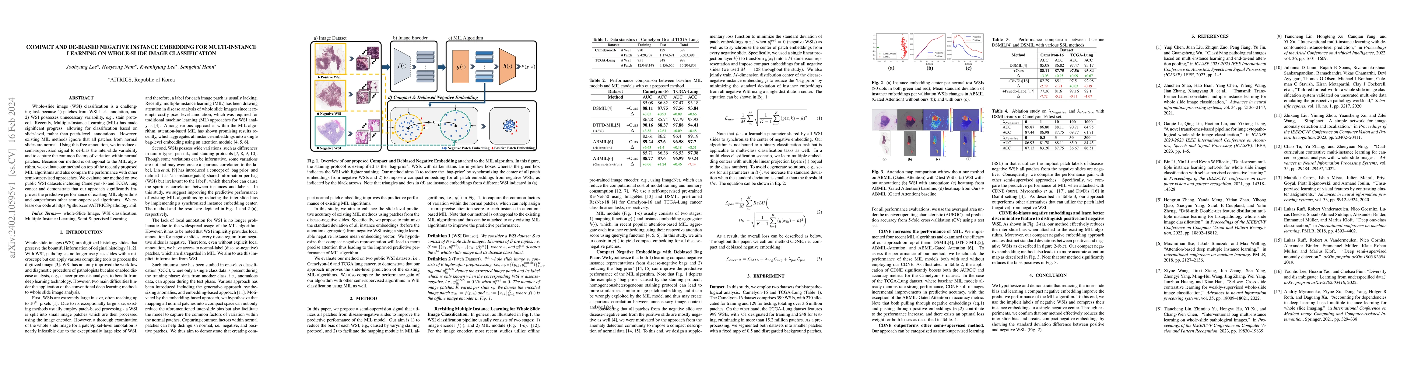 Thumbnail for Compact and De-biased Negative Instance Embedding for Multi-Instance
  Learning on Whole-Slide Image Classification