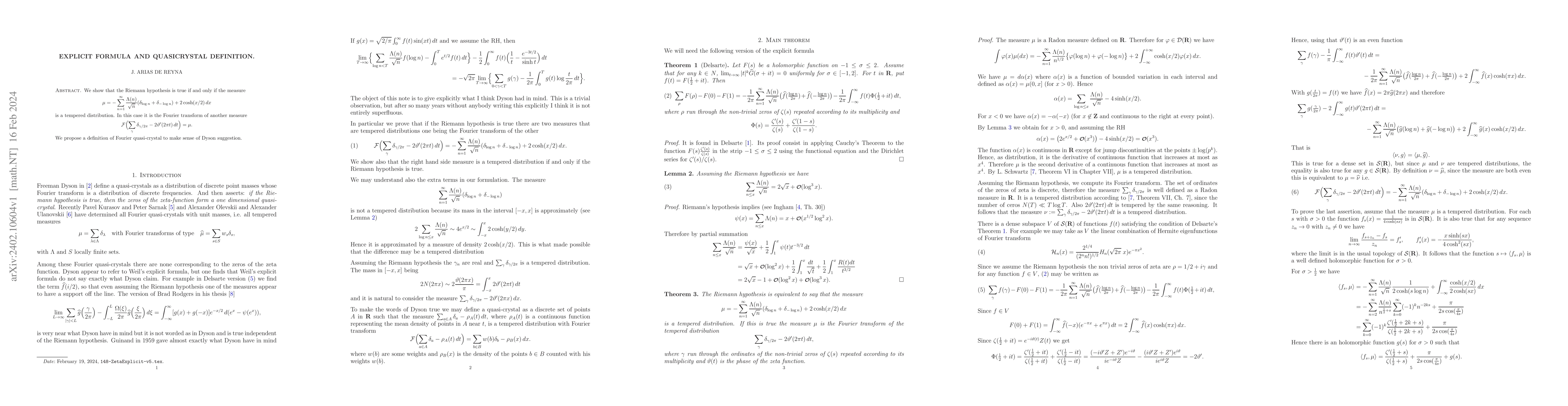 Thumbnail for Explicit formula and quasicrystal definition
