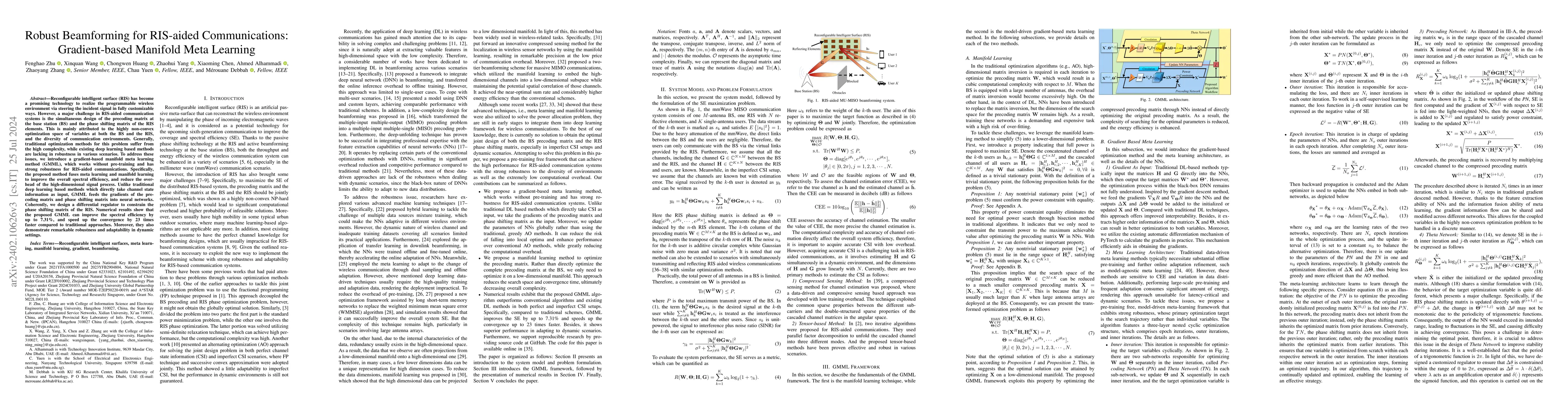 Thumbnail for Robust Beamforming for RIS-aided Communications: Gradient-based Manifold
  Meta Learning