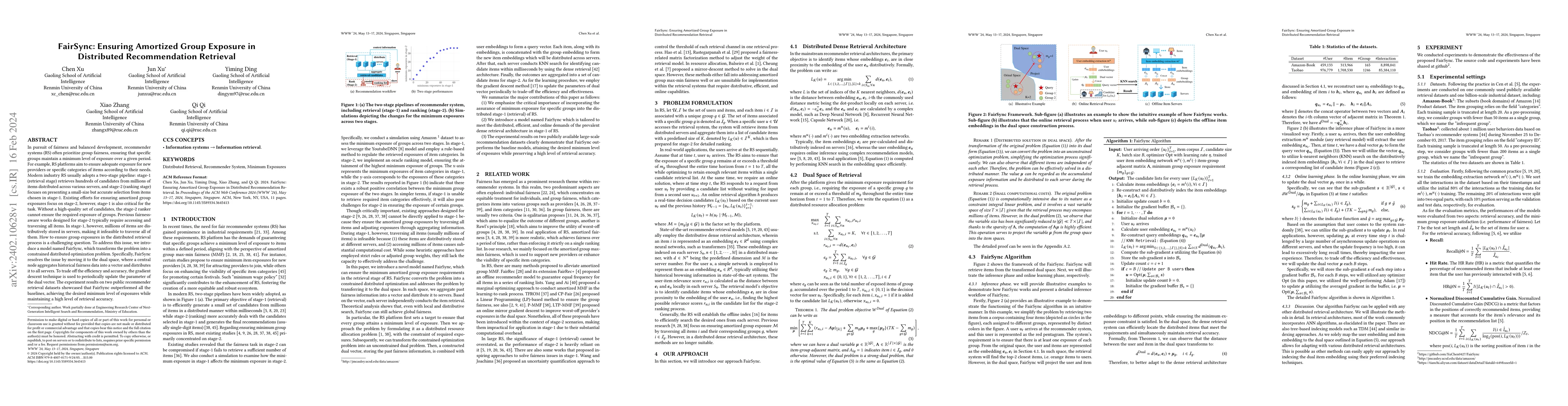 Thumbnail for FairSync: Ensuring Amortized Group Exposure in Distributed
  Recommendation Retrieval