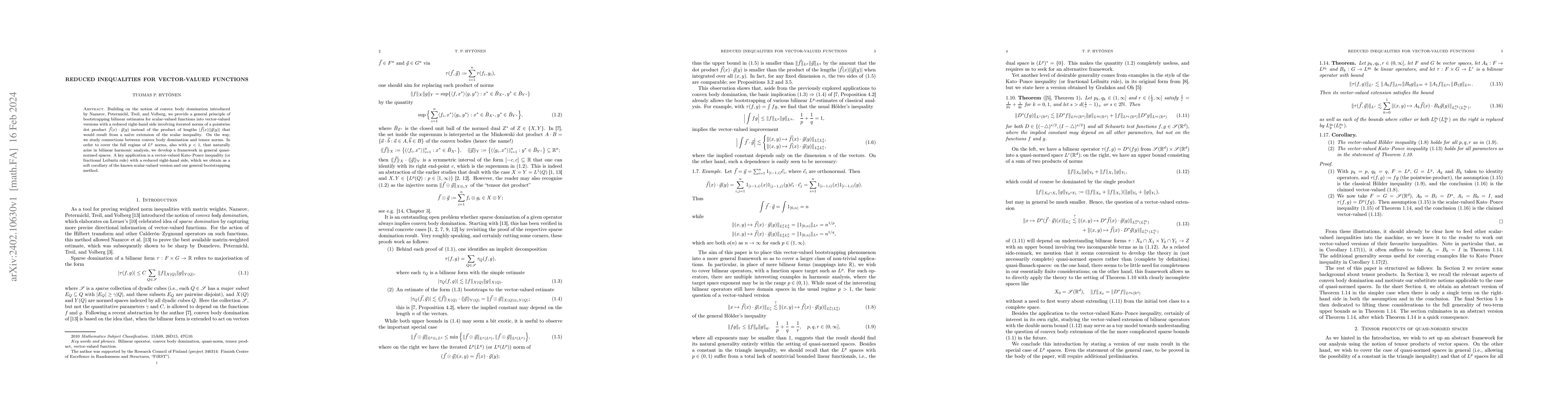 Thumbnail for Reduced inequalities for vector-valued functions