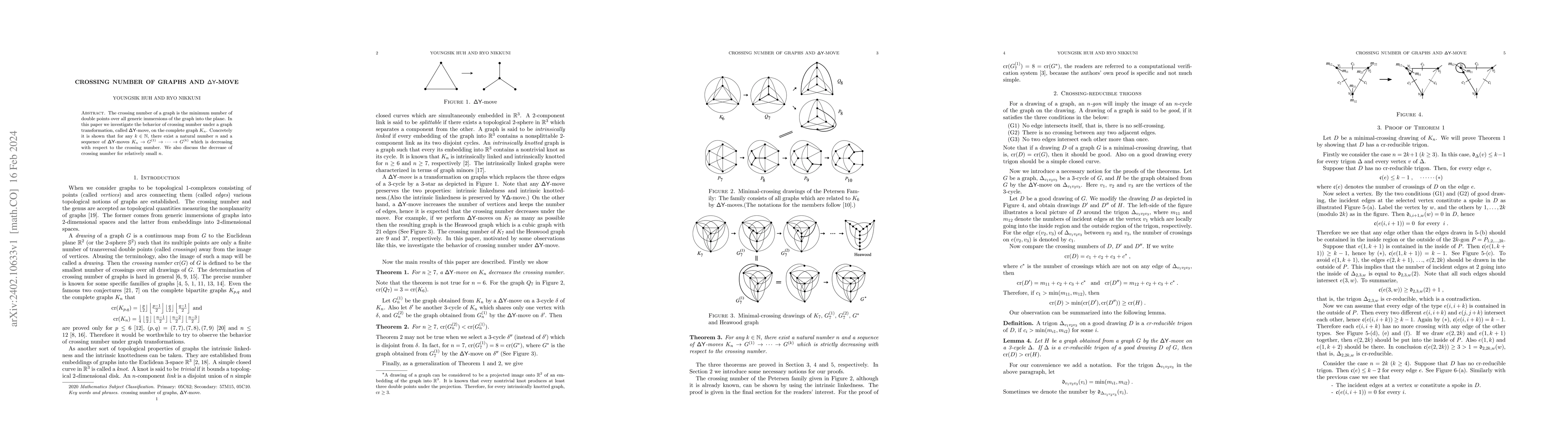 Thumbnail for Crossing number of graphs and $\mathsf{\Delta Y}$-move