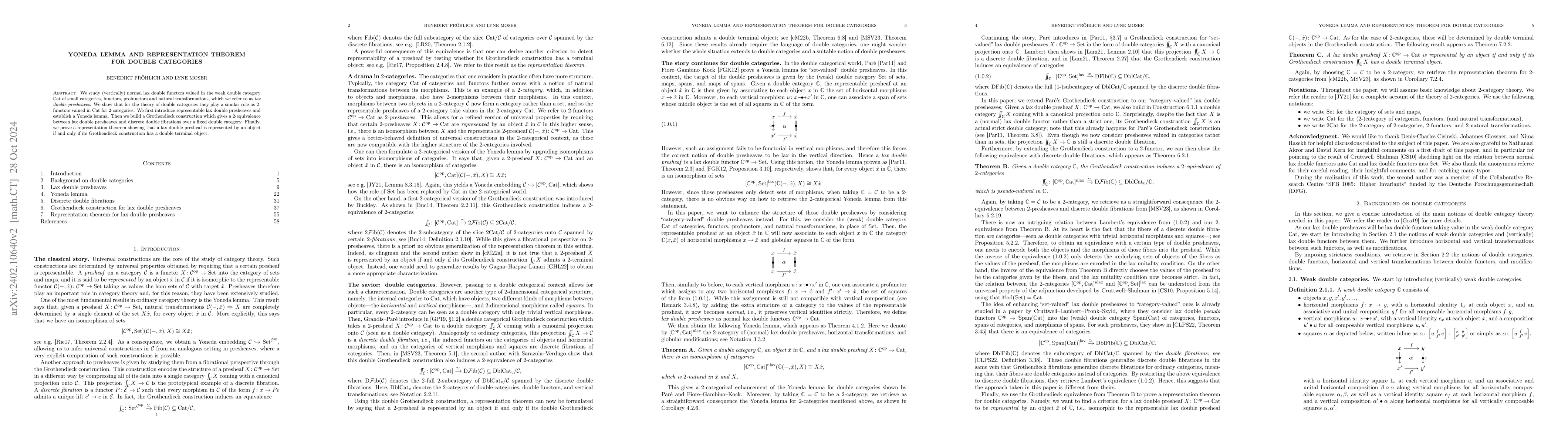 Thumbnail for Yoneda lemma and representation theorem for double categories